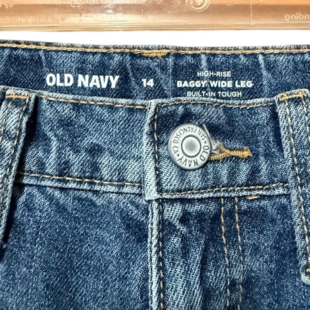 Old Navy Blue Wide Leg Baggy Jeans - Picture 3 of 4